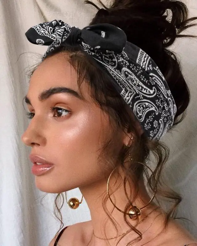Alt view image 5 of 7 - 12 Pack Bow Headbands for Women Elastic Headwraps Hair Band Knotted Headband Rabbit Ears Turban Fashion Sport Cute Hair Accessories