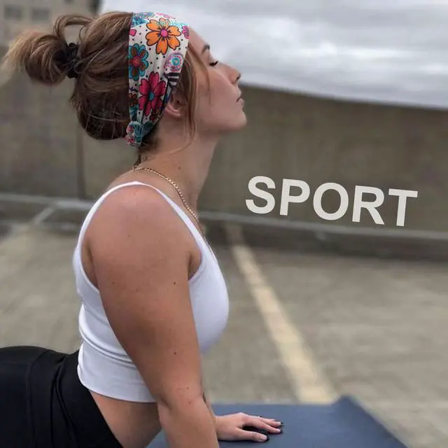 Alt view image 2 of 7 - 8 Pack Adjustable Knotted Headbands Cotton Elastic Non Slip Hair Bands Floral Yoga Headbands for Women and Girls