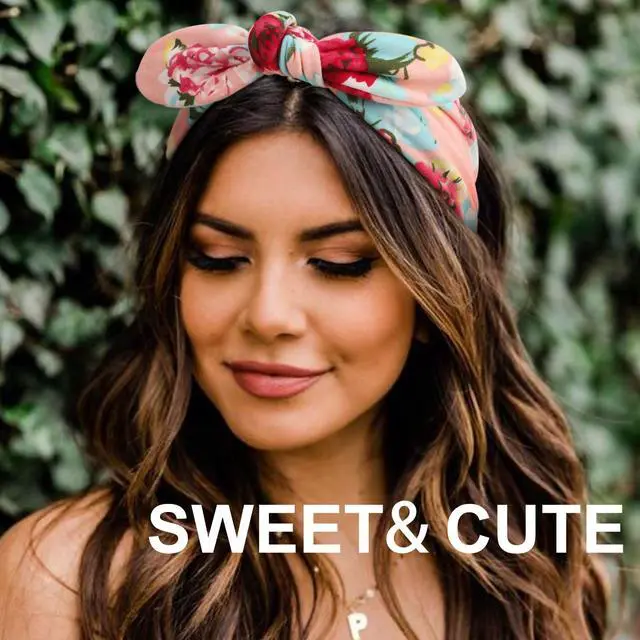 Alt view image 3 of 7 - 8 Pack Adjustable Knotted Headbands Cotton Elastic Non Slip Hair Bands Floral Yoga Headbands for Women and Girls