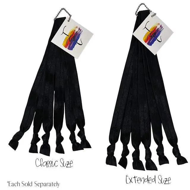 Alt view image 2 of 4 - Solid No Crease Elastic Headband Hair Ties 5/8" Wide, Soft Stretch, Adjustable size: Sports, Casual, Yoga (Classic Size, Black)