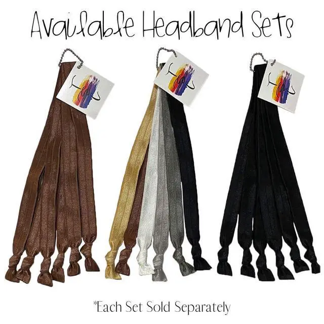 Alt view image 3 of 4 - Solid No Crease Elastic Headband Hair Ties 5/8" Wide, Soft Stretch, Adjustable size: Sports, Casual, Yoga (Classic Size, Black)