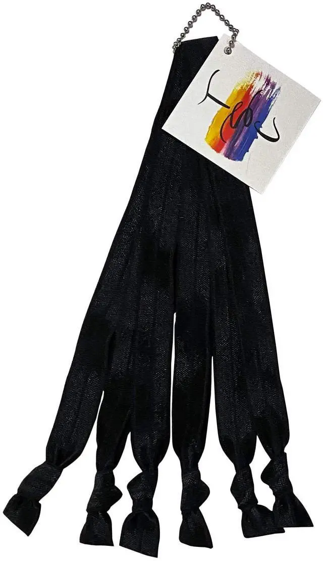 Main image of Solid No Crease Elastic Headband Hair Ties 5/8" Wide, Soft Stretch, Adjustable size: Sports, Casual, Yoga (Classic Size, Black)