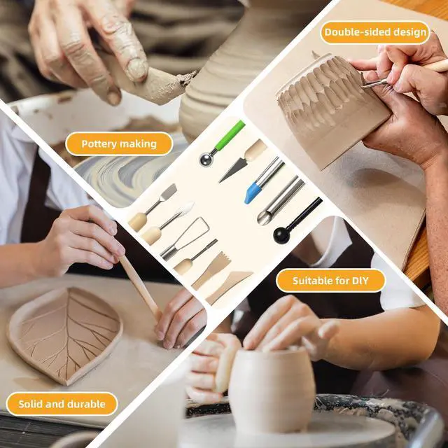 Alt view image 7 of 7 - 38 Pcs Pottery Tools & Air Dry Clay Tools Kit Modeling Tools Set for Carving, Shaping, Molding & Crafting Ideal for Polymer Clay, Ceramic, Air Dry Clay for Beginners, Hobbyists, Artists