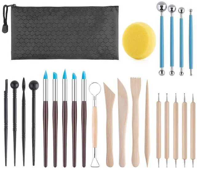 Main image of Polymer Clay Tools Kit, 25PCS Pottery Clay Sculpting Modeling Tools