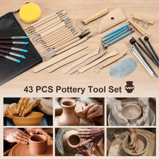 Alt view image 7 of 7 - 43 Pcs Polymer Clay Sculpting Tools Kit for Adults, Light Yellow