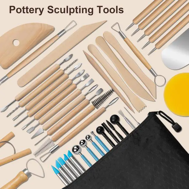 Alt view image 6 of 7 - 43 Pcs Polymer Clay Sculpting Tools Kit for Adults, Light Yellow