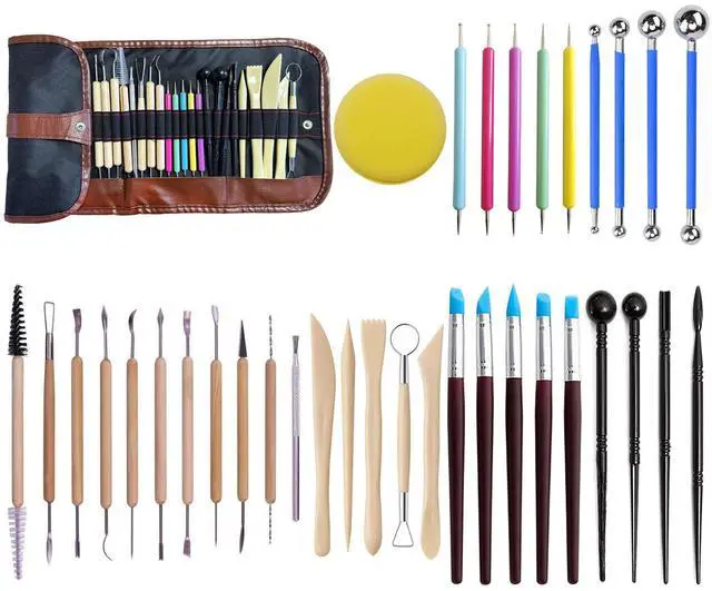 Main image of 35pcs Clay Sculpting and Pottery Tools Kit - Air Dry and Polymer Clay Dotting Tools - Ceramic Supplies for Modeling and Shaping - For Kids and Adults