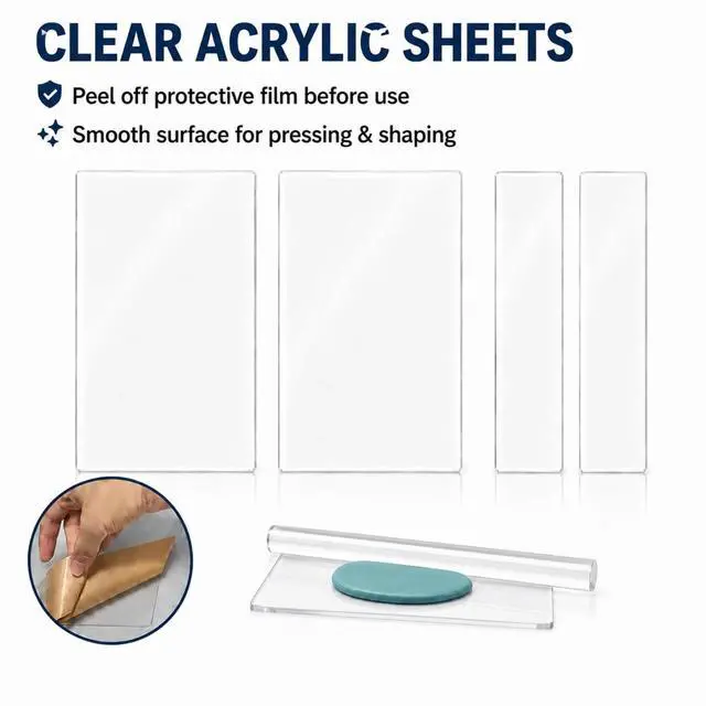 Alt view image 7 of 7 - 12 Pcs Polymer Clay Tools Kit, Acrylic Roller Rolling Pin Cutters