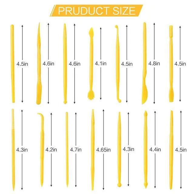 Alt view image 2 of 6 - Clay Tools, 14-Piece DIY Plastic Polymer Carving Set Clay Kit Pottery Modeling for Carving, Styling, Embossing, Suitable Beginner
