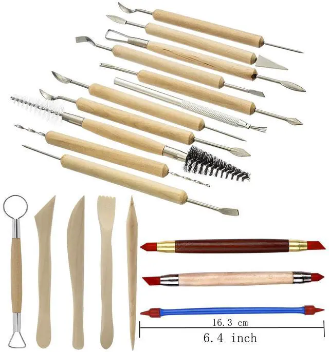 Alt view image 4 of 7 - Pottery Sculpting Tools 32PCS Ceramic Clay Carving Tools Set for Crafts Polymer Clay Club,Dotting,Modeling,Shaping Trimming,Hobbyists,Artists