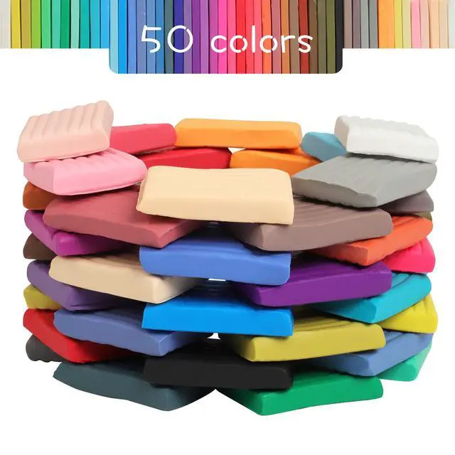Alt view image 2 of 7 - Polymer Clay Kit 50 Colors, Oven Bake Modeling Clay for Kids