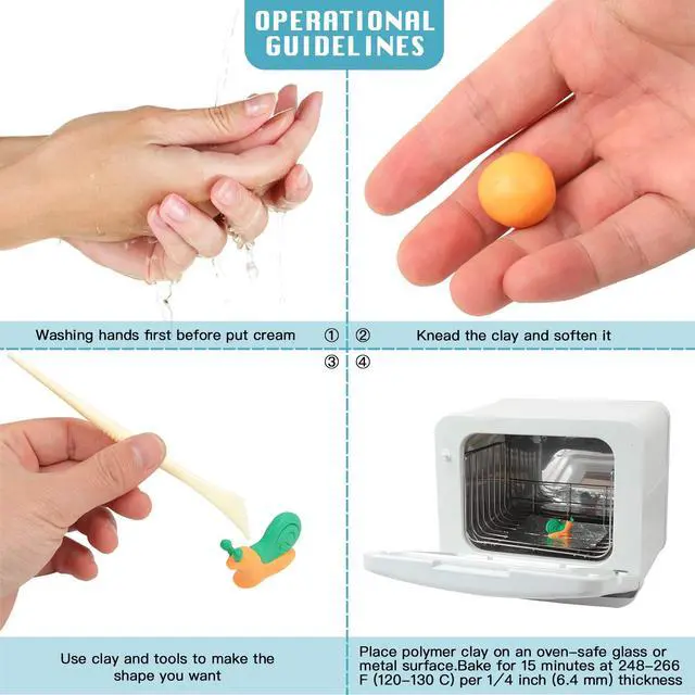 Alt view image 6 of 7 - Polymer Clay Kit 50 Colors, Oven Bake Modeling Clay for Kids