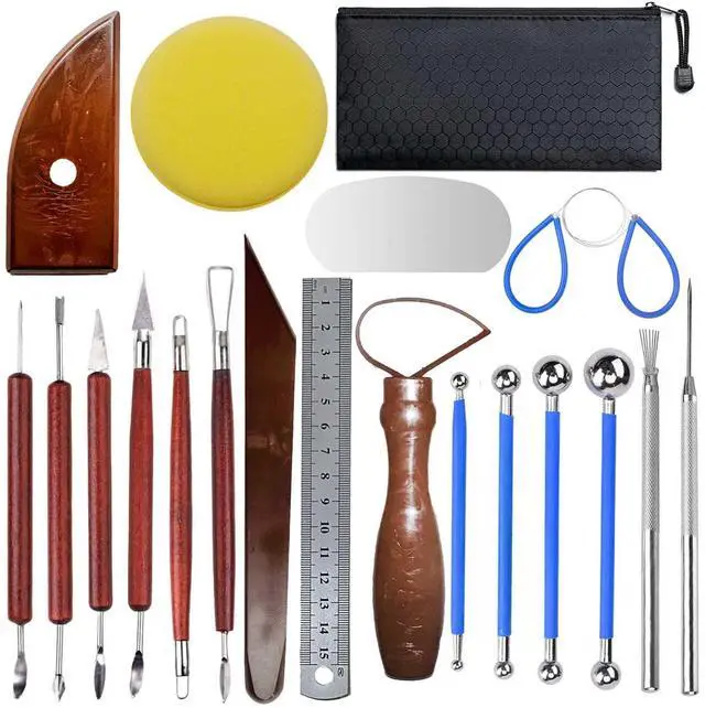 Main image of Clay Sculpting Tools,20Pcs Pottery Tools Kit, Polymer Clay Tools,Pottery Ribs, Air Dry Clay Tools for Sculpting, Modeling, Carving, Modeling