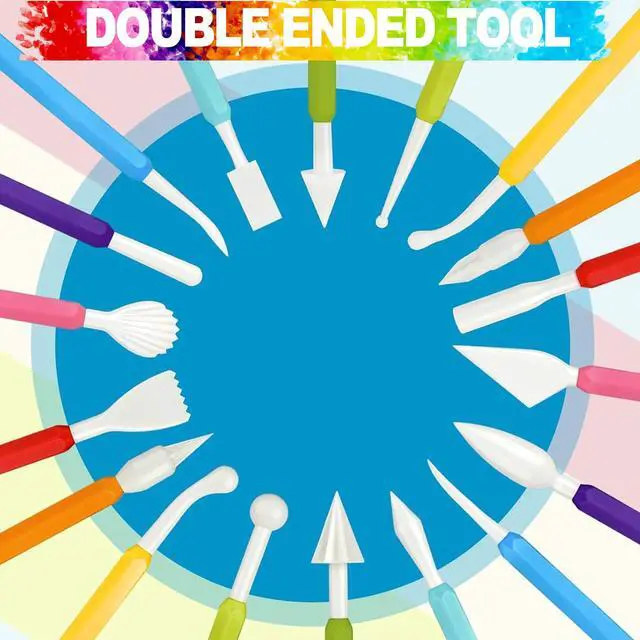 Alt view image 2 of 7 - Air Dry Clay Tools for Kids Ages 8+ Pottery Clay Tool Kit Plastic Clay Sculpting Tools Set for DIY Project, Modeling Polymer Clay Toys Safe & Easy Grip for Beginners & Craft Lovers
