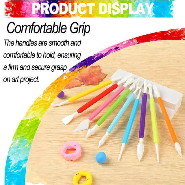 Alt view image 6 of 7 - Air Dry Clay Tools for Kids Ages 8+ Pottery Clay Tool Kit Plastic Clay Sculpting Tools Set for DIY Project, Modeling Polymer Clay Toys Safe & Easy Grip for Beginners & Craft Lovers