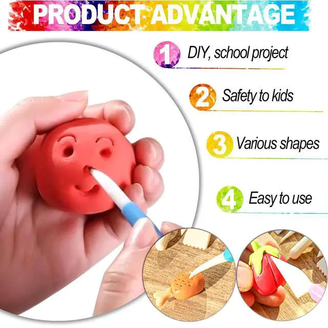 Alt view image 4 of 7 - Air Dry Clay Tools for Kids Ages 8+ Pottery Clay Tool Kit Plastic Clay Sculpting Tools Set for DIY Project, Modeling Polymer Clay Toys Safe & Easy Grip for Beginners & Craft Lovers