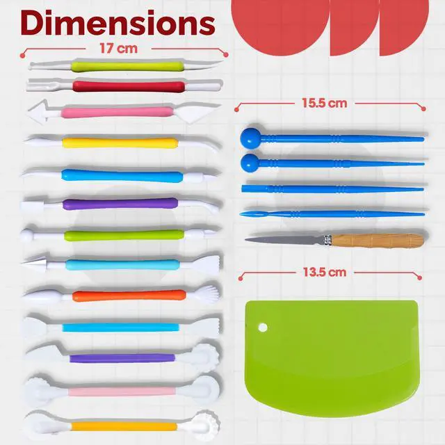 Alt view image 2 of 7 - 19 Pcs Clay Sculpting Tools, Polymer Clay Tools & Air Dry Clay Accessories