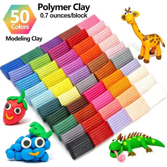 Alt view image 3 of 7 - 50-Color Polymer Clay Oven Bake Modeling Kit