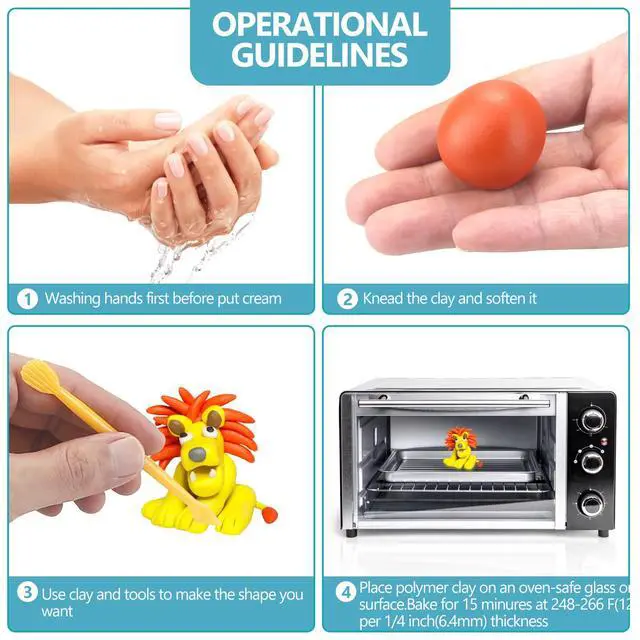 Alt view image 7 of 7 - 50-Color Polymer Clay Oven Bake Modeling Kit