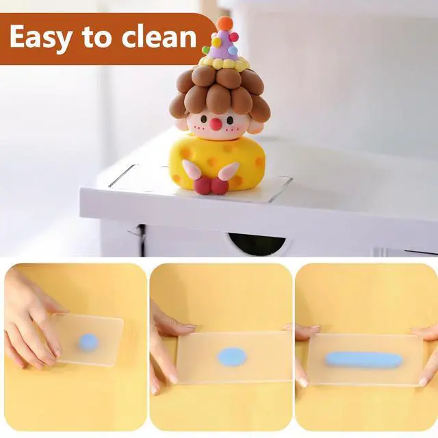 Alt view image 5 of 7 - Basic Polymer Clay Tools, Clay Sculpting Tools Acrylic Roller Pin, Clear Rectangle Sheet Press Board, Double-Ended Pottery Carving Set for Beginner (15)