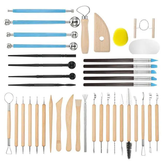 Alt view image 3 of 7 - 40 Pc Clay Sculpting Tool Set,Pottery Carving Tool Kit,Clay Modeling Tool