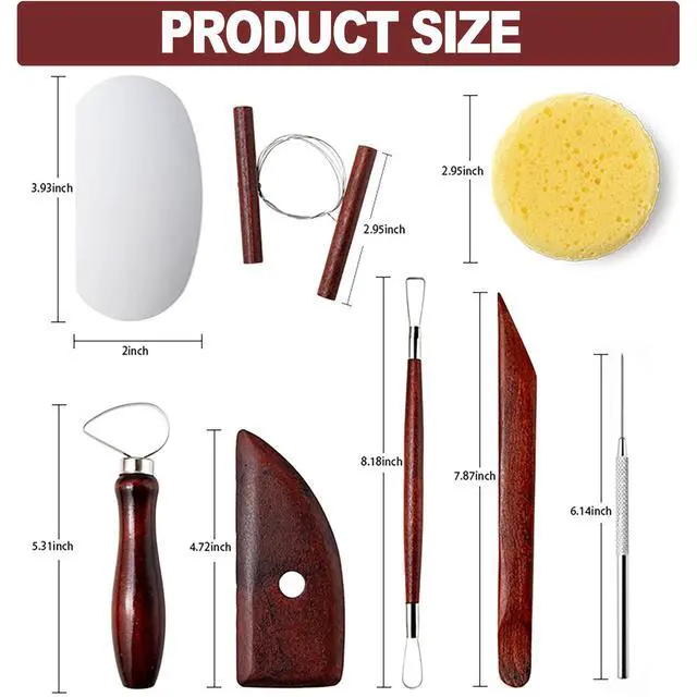 Alt view image 2 of 7 - 8-Piece Clay Sculpting Tools Set Perfect for Polymer Air Dry Modeling Clay Beginners & Professionals Ideal for DIY Pottery & Ceramics Tools for Clay Sculpey Sculpting & Crafting