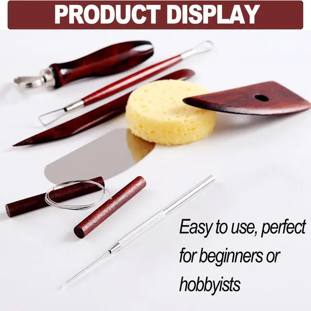 Alt view image 4 of 7 - 8-Piece Clay Sculpting Tools Set Perfect for Polymer Air Dry Modeling Clay Beginners & Professionals Ideal for DIY Pottery & Ceramics Tools for Clay Sculpey Sculpting & Crafting