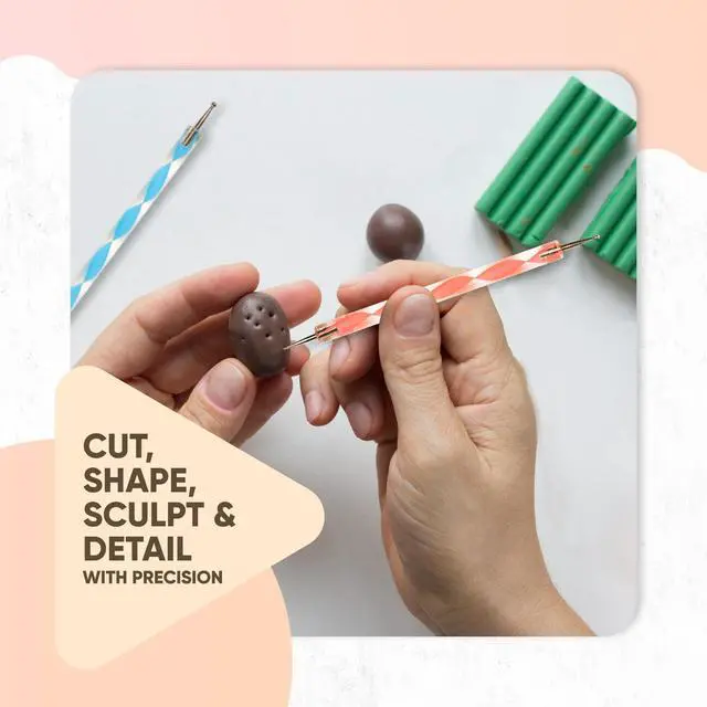 Alt view image 4 of 7 - 14 Pcs Clay Tools & Pottery Tools Kit, Polymer Clay Earring Making Kit