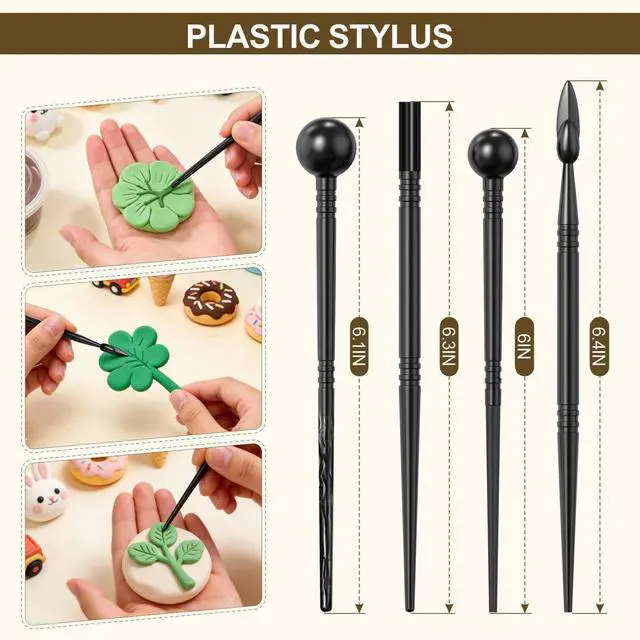 Alt view image 2 of 7 - 27PCS Air Dry Clay Tools Kit, Basic Polymer Clay Sculpting Tools