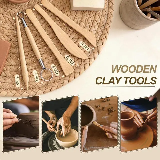 Alt view image 3 of 7 - 27PCS Air Dry Clay Tools Kit, Basic Polymer Clay Sculpting Tools