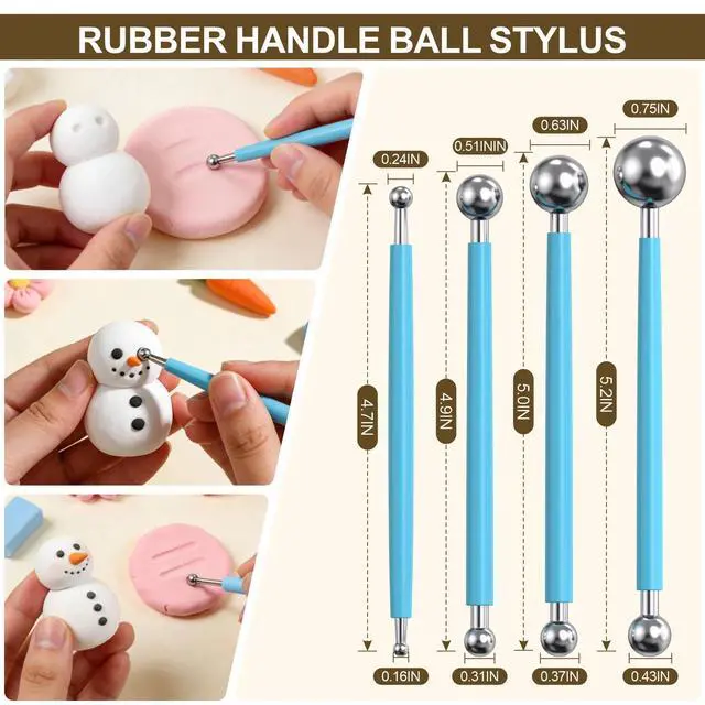 Alt view image 4 of 7 - 27PCS Air Dry Clay Tools Kit, Basic Polymer Clay Sculpting Tools