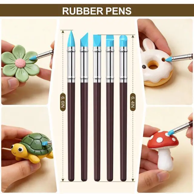 Alt view image 5 of 7 - 27PCS Air Dry Clay Tools Kit, Basic Polymer Clay Sculpting Tools
