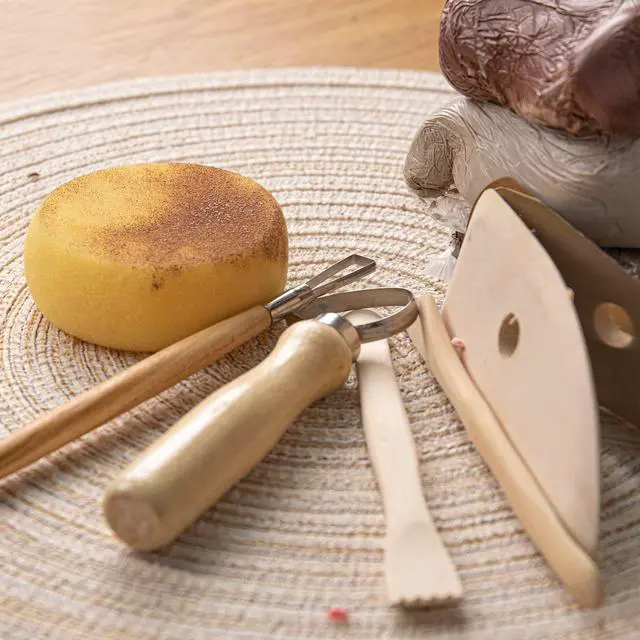 Alt view image 7 of 7 - Pottery Tool Kit, 17pcs Polymer Clay Tools, Modeling Clay Sculpting Tools Kit, Ceramics Tools, Trimming, Embossing Pattern, Smooth Wooden Handles