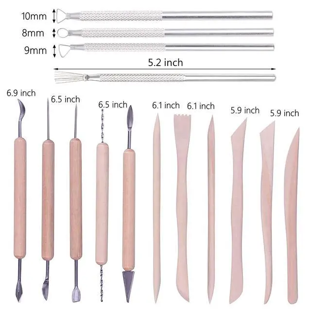 Alt view image 3 of 7 - Polymer Clay Tools,25Pcs Pottery Sculpting Tools Set with Plastic Case for Ceramic Modeling Carving Beginners Expert Crafts Club, Dotting,Hobbyists, Artists