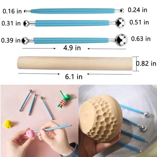 Alt view image 5 of 7 - Polymer Clay Tools,25Pcs Pottery Sculpting Tools Set with Plastic Case for Ceramic Modeling Carving Beginners Expert Crafts Club, Dotting,Hobbyists, Artists