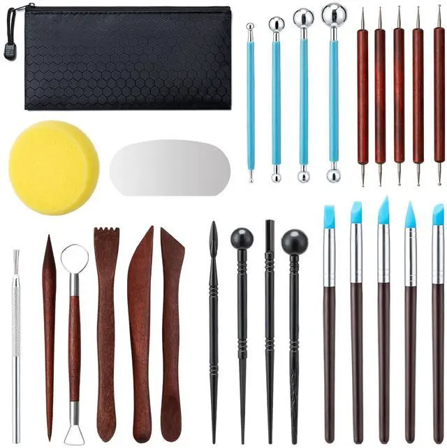 Main image of 27 Pcs Polymer Clay Sculpting Tools Kit for Adults, Red