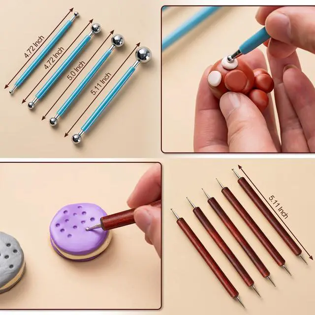 Alt view image 5 of 7 - 27 Pcs Polymer Clay Sculpting Tools Kit for Adults, Red