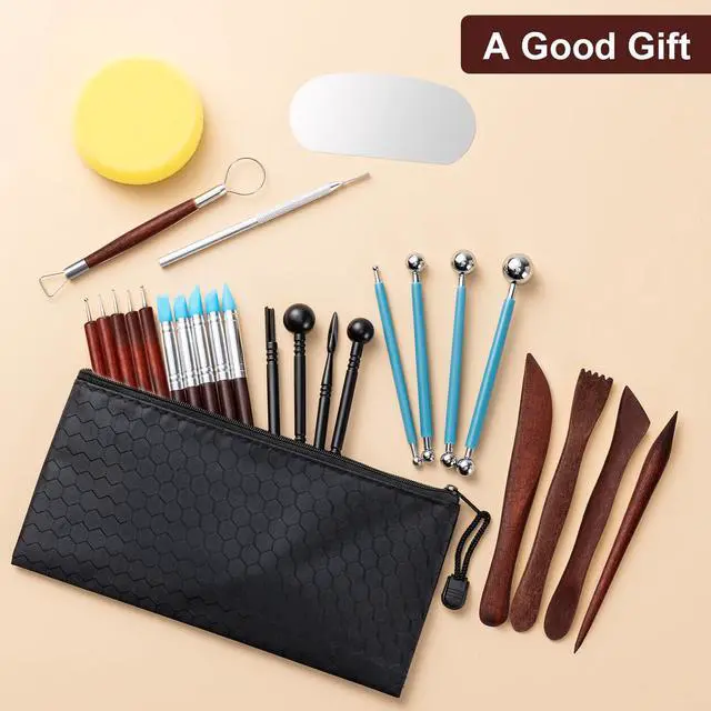 Alt view image 7 of 7 - 27 Pcs Polymer Clay Sculpting Tools Kit for Adults, Red
