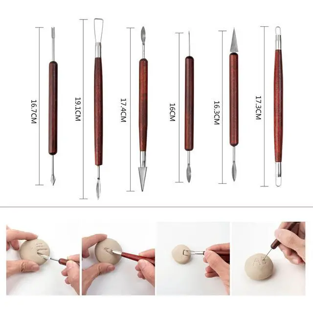 Alt view image 3 of 6 - Clay Sculpting Tools,Pottery Tools Kit, Polymer Clay Tools,Pottery Ribs, Air Dry Clay Tools for Sculpting, Modeling, Carving, Modeling