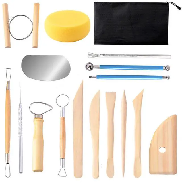Main image of 17 Pcs Pottery & Clay Sculpting Tools
