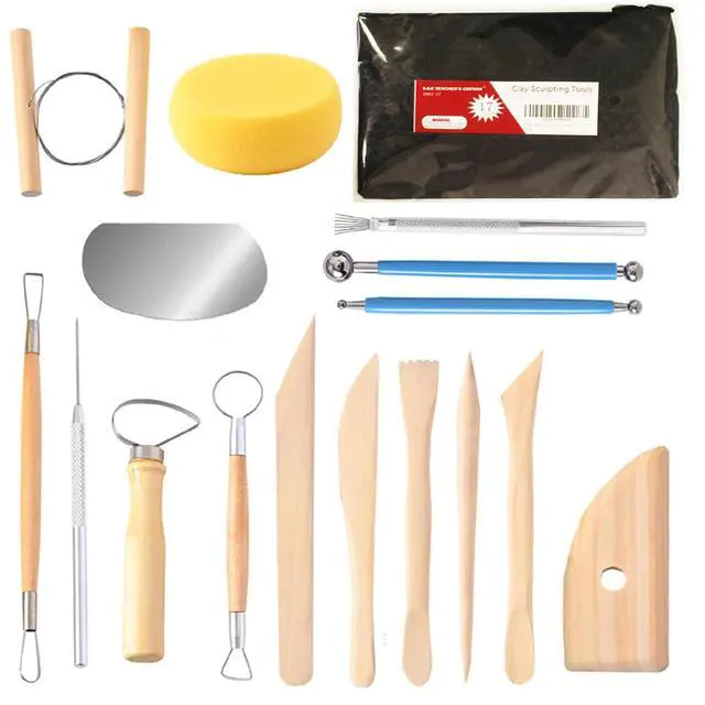 Alt view image 3 of 3 - 17 Pcs Pottery & Clay Sculpting Tools