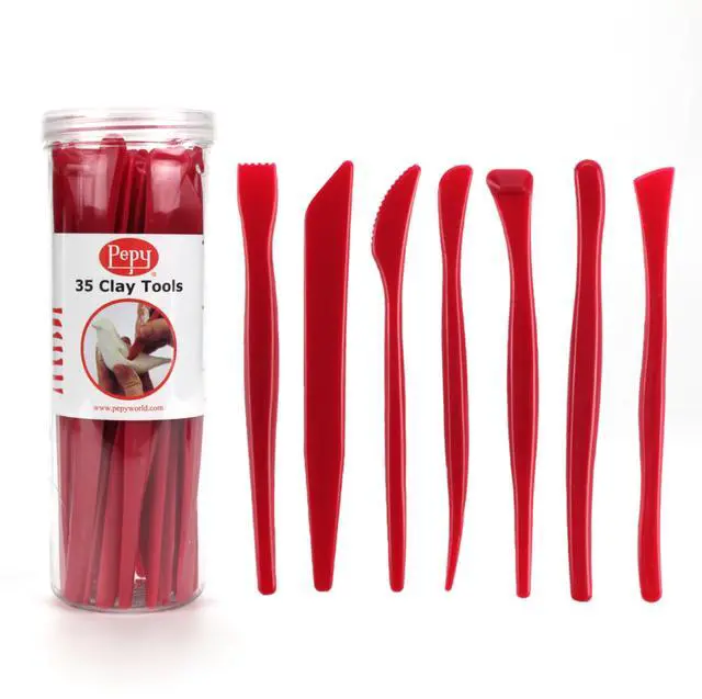 Main image of 35 PC Clay Sculpting Tools Set; 5 Each of 7 Different Shapes; Ideal for Polymer Clay, Air Dry Clay, Plastilina Modeling Clay, and Pottery Clay; Classroom Pack