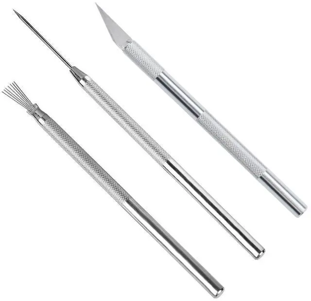 Main image of 3 in 1 Clay Needle Tools Sculpting Ceramics Pottery Carving Tools for Model Clay Supplies, Ceramic & Pottery Tools Includes Sculpture Feather Pin Carving Knife Needle Texture Tools,