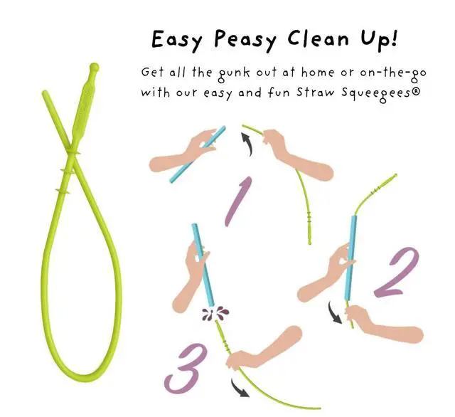 Alt view image 6 of 7 - Wide Premium Reusable Silicone Drinking Straws + Patented Straw Squeegee - 9 Long With Curved Bend for 20 30 32 oz Tumblers Non Rubber, Flexible, Safe for Kids/Toddlers, Smoothie
