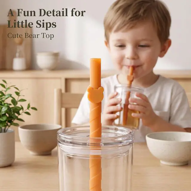 Alt view image 4 of 7 - Reusable silicone straws for kids and adults - Dishwasher safe - 10 PCS 6.8 inch, BPA free, food grade multi-coloured straws for smoothies, shakes, drinks - Foldable for home and travel use