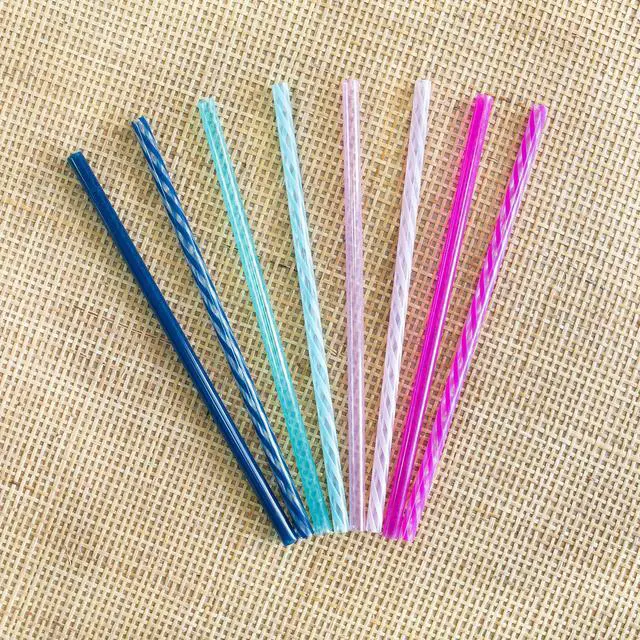 Alt view image 2 of 3 - Impact 8 Pack Reusable Plastic Straws, Dishwasher Safe, BPA-Free with Cleaning Brush,Rosewater