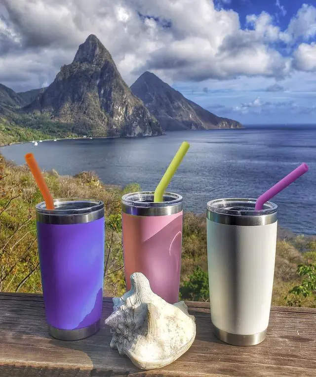 Alt view image 4 of 7 - Reusable Silicone Straws, Long Flexible Silicone Drinking Straws with Cleaning Brushes for 30 oz Tumblers - 10 Pieces - BPA-Free - No Rubber Taste