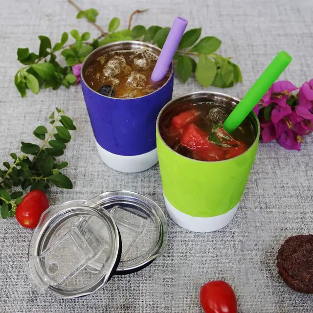 Alt view image 7 of 7 - Kids Straws , Pack of 12, Toddler Silicone Wide Straws Colorful with Cleaning Brush For Smoothie, Milkshake, Juice, Ice Shake, Bubble Tea, Ice Tea, Thick Shake, Boba Tea, Cold Brew