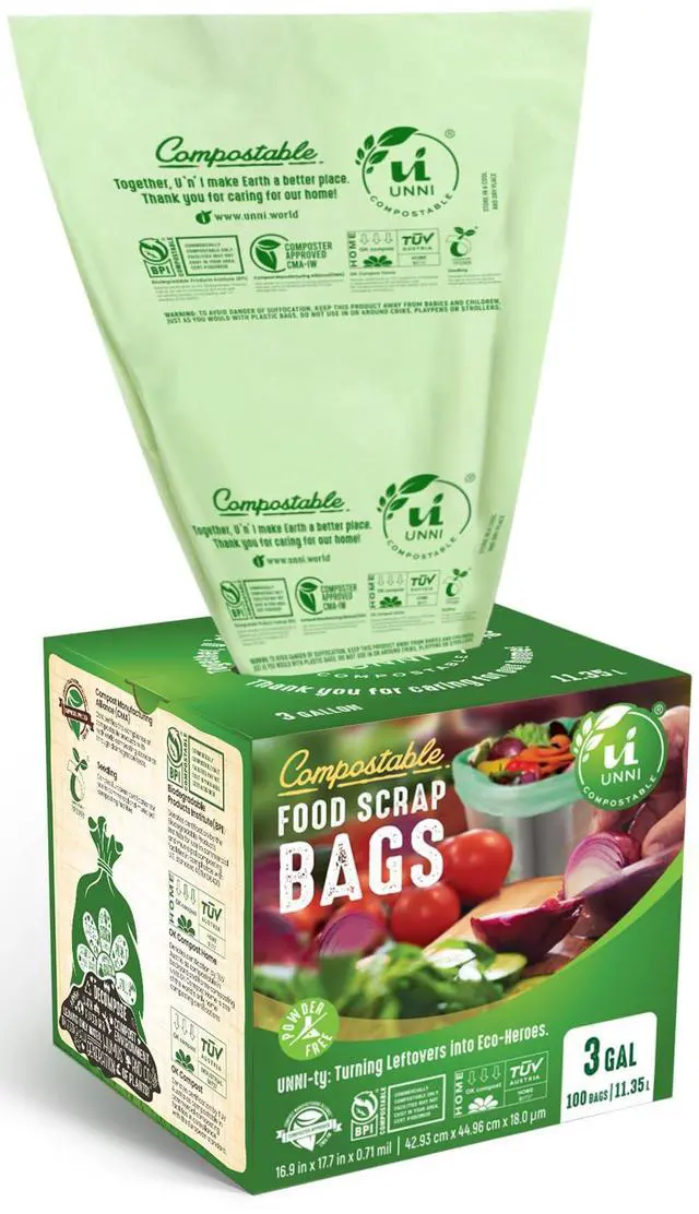 Main image of 3 Gallon Compost Bags for Countertop Bin, 100 CT, Extra Thick 0.71 Mil