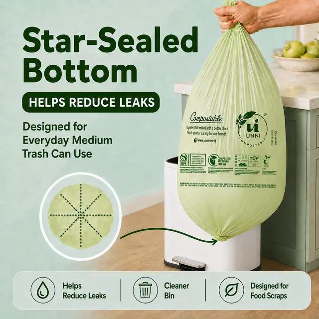 Alt view image 6 of 7 - 8 Gallon Compostable Bags, 50 Count, 30 Liter, Extra Thick 0.85 Mil